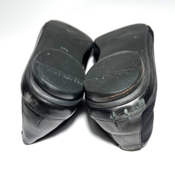 Thierry Rabotin Made in Italy Slip On Flats in Black Stretch Fabric Leather - Picture 8 of 10